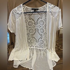 Elegant White Lace Cardigan